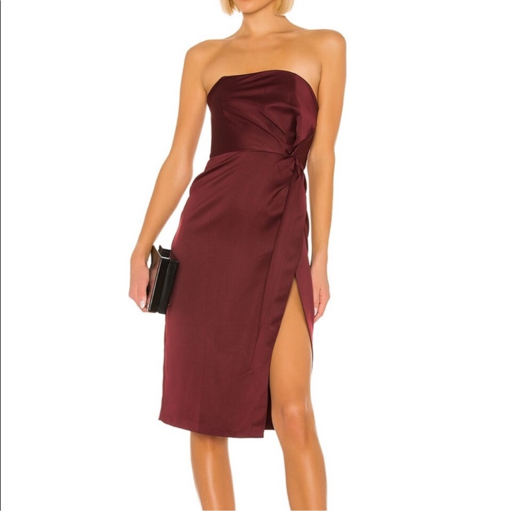 Red strapless dress from NBD
